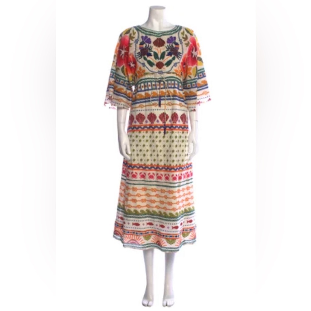 Farm Rio drawstring midi dress, size XS